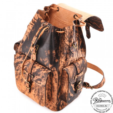  Кожаный рюкзак "Патриот" (старение рыжий)